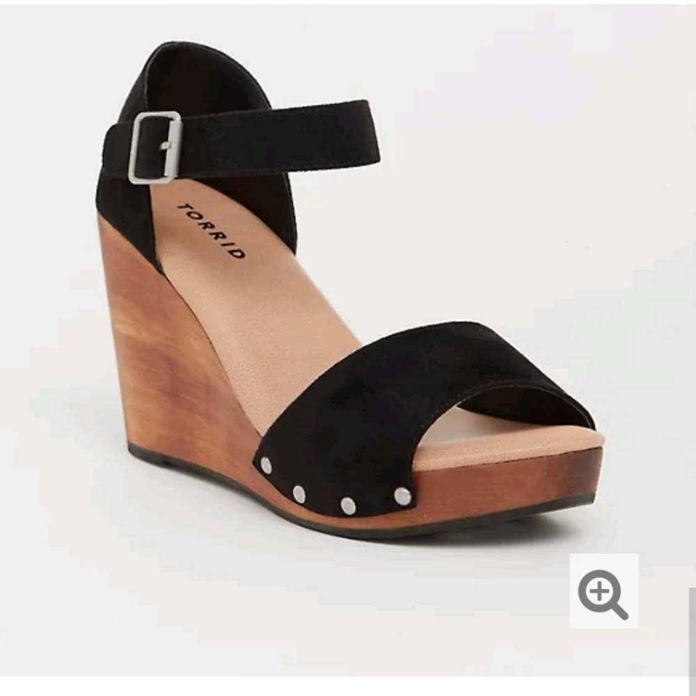Torrid Black Studded Platform Wedge